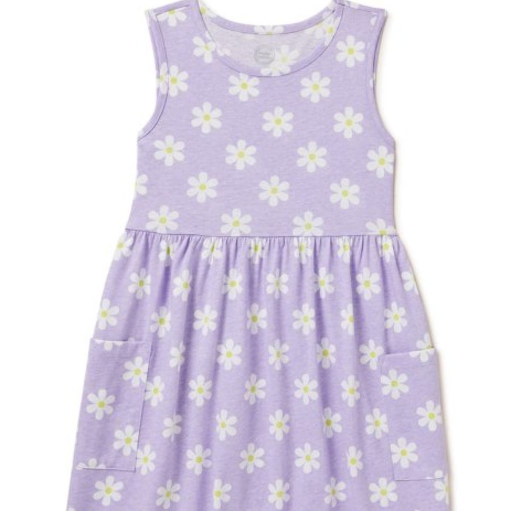 Girls Wonder Nation Floral Purple Dress Girls M 7/8